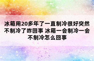 冰箱用20多年了一直制冷很好突然不制冷了咋回事 冰箱一会制冷一会不制冷怎么回事